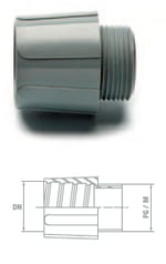 Racor recto básico de poliamida, referencia 30010007 de Pemsa. PG7 (DN7)